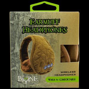 Diamond-Stitched Bluetooth Earmuff Headphones by Bone Collector - Camel Suede